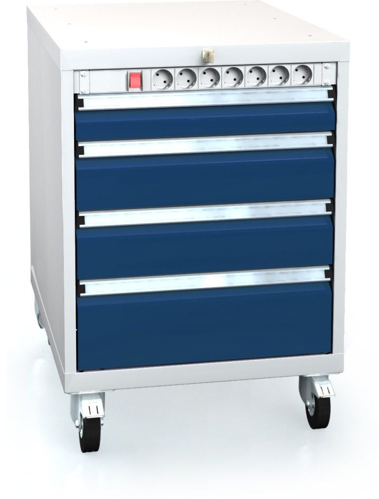 Werkstattwagen für Werkbänke 820 x 555 x 600 - 4x Schubladen-Elektro